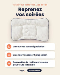 Ce que vous retrouvez avec Cocon : un coucher sans négociation, un endormissement plus serein, des matins de meilleure humeur